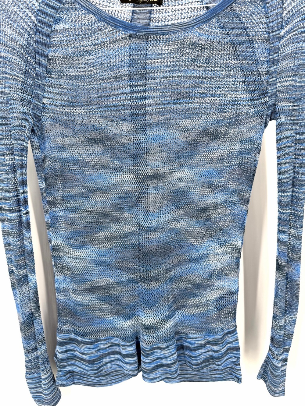 Rag & Bone Blue Y2K Mesh Pullover Crewneck Long Sleeve - Picture 3 of 6